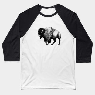 Buffalo Ink Bison Drawing Baseball T-Shirt